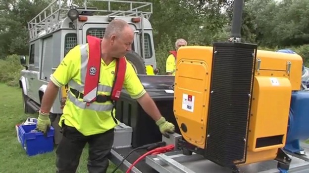River Rover aeration equipment used to get oxygen into rivers and lakes.