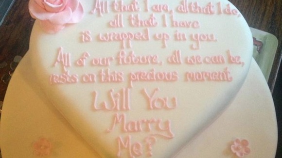Heart-shaped cake made for Joe Salmon.