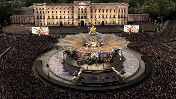 An artist's impression of the Queen's Diamond Jubilee Concert