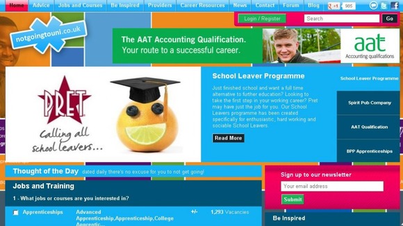 Extensive search engine for jobs, apprentices and other opportunities