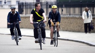 David Cameron regularly uses his bike to get around Westminster