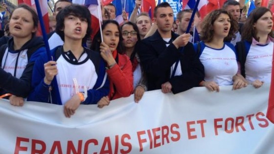 Young people march for France's Far right
