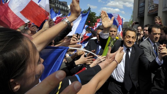 French President and conservative candidate Nicolas Sarkozy for 2012 re-election 