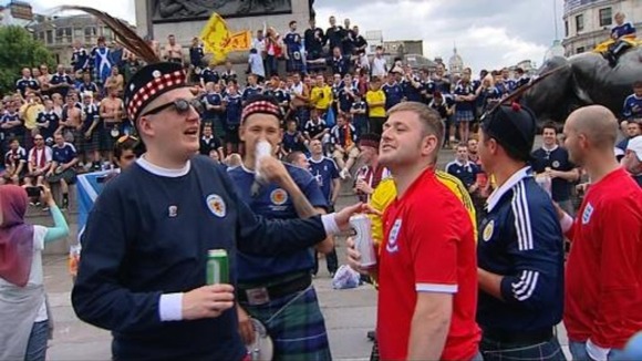Relations between the Scotland and England supporters have been cordial