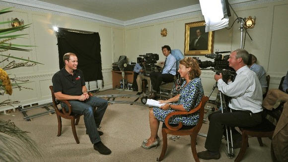 Prince William being interviewed for the documentary at Kensington Palace