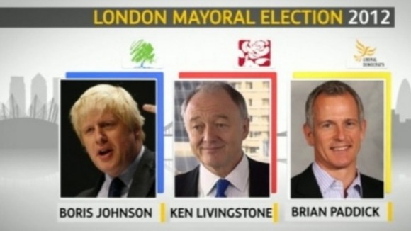 Mayoral candidates: Boris Johnson, Ken Livingstone and Brian Paddick