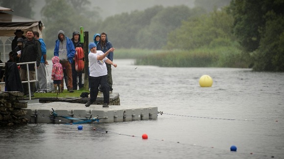 Current world record holder Ron Long competes in Windermere, Cumbria