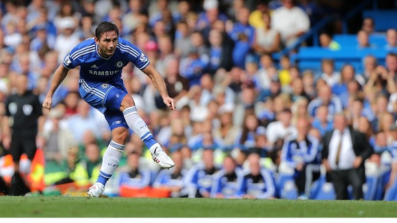 Frank Lampard scores his side's second goal