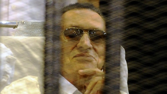Ousted Egyptian president Hosni Mubarak pictured during a hearing in April.