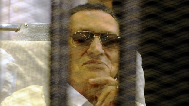 Ousted Egyptian president Hosni Mubarak pictured during a hearing in April.