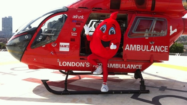 London Air Ambulances will now carry blood to the scene of accidents