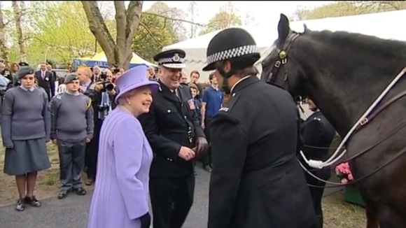 Queen and police horses