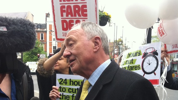 Ken Livingstone on the campaign trail in Hammersmith today.