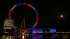 The eye was lit up in red, white and blue to herald the birth of Prince George to William and Kate