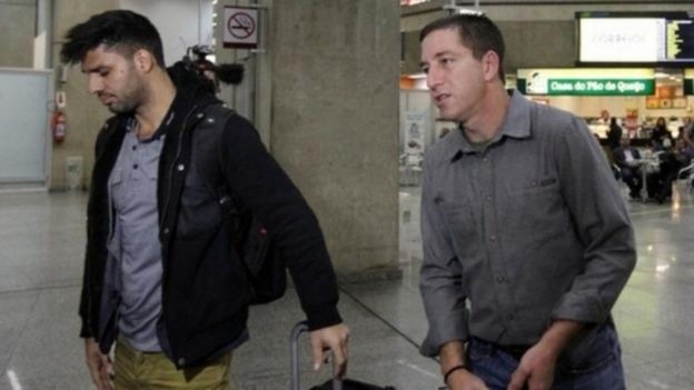 David Miranda (left) travelled to Rio to meet his partner, Guardian journalist Glenn Greenwald.