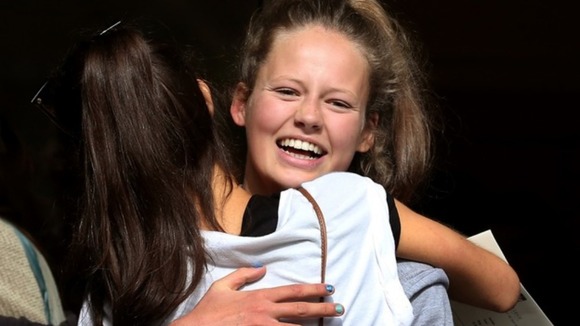 Isabella Soames, Sir Winston Churchill's great grand-daughter, celebrates achieving 11 A* grades.