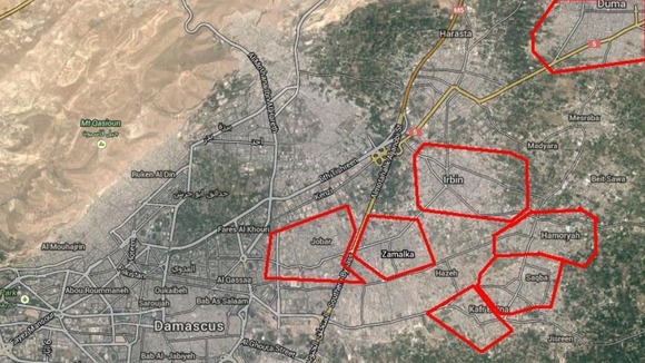 A cluster of rebel-held suburbs fanning out from Jobar have been the subject of most allegations