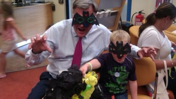 Ed Balls pictured at storytime at Tingley Library near Leeds.