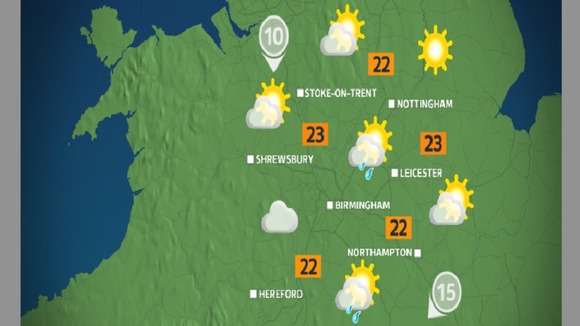 Sunday afternoon will hold the odd sharp shower, mainly further south