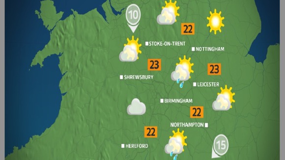 Sunday afternoon will bring the odd sharp shower, mainly further south