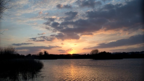 Sun sets in Burton upon Trent.