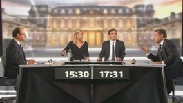 Francois Hollande (left) and Nicolas Sarkozy (right)