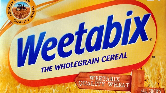 Front of a box of Weetabix