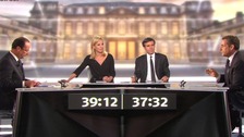 A television debate between French presidential candidates Hollande and Sarkozy took place last night. 