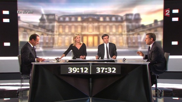 Sarkozy and Hollande took part in a television debate in France.