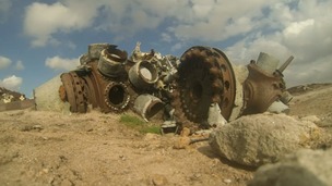 Part of the wreckage of the B-29 that crashed in the peaks above Glossop