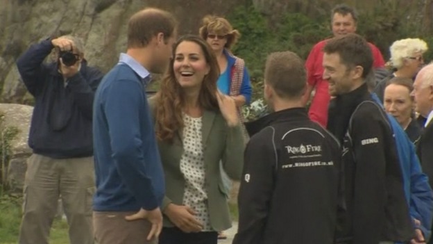 William and Kate share a joke.