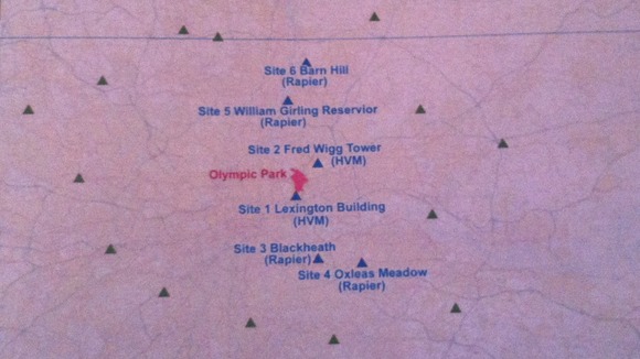 A map showing the potential locations for missile sites across London.