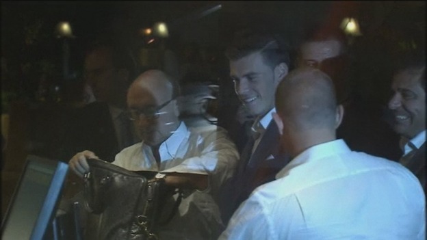 Gareth Bale arrives at a hotel in Madrid, Spain