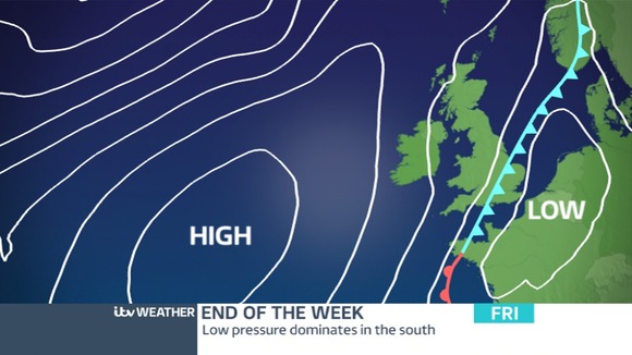 Low Pressure moves in on Friday bringing unsettled and cooler weather