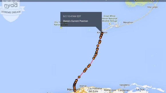 US veteran long-distance swimmer Diana Nyad is closer than she has ever been to completing the swim.