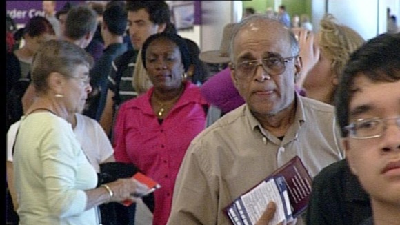 Non-EU passengers face hours of queuing to enter the country.