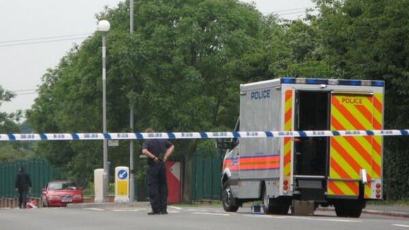 Emergency services outside the Territorial Army barracks in south London