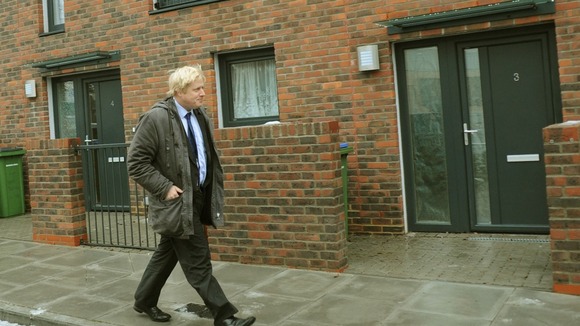 Boris Johnson at the site of new affordable houses in south east London