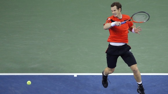 Andy Murray plays Denis Istomin in the US Open tournament in New York