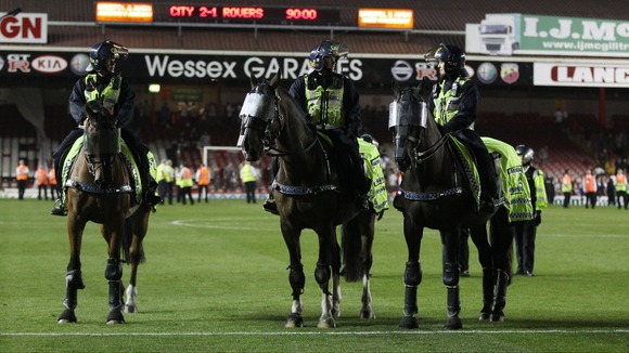 Mounted police on standby
