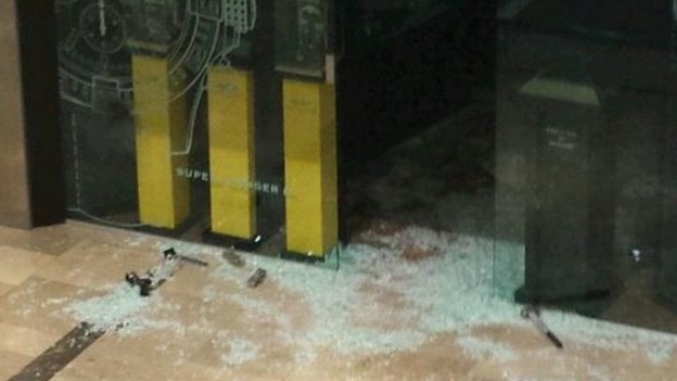 Axes and hammers seen on the ground of the attempted robbery in Westfield