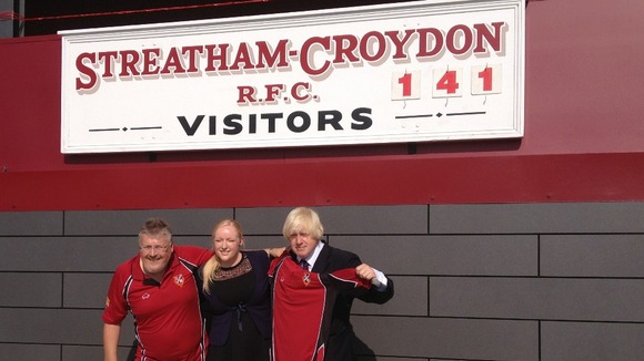 Boris Johnson at Streatham-Croydon Rugby Club