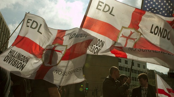 Members of the EDL seen at a previous demonstration