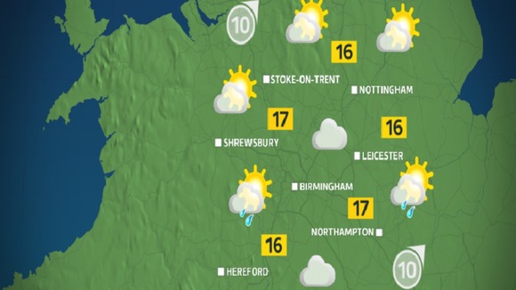 Sunday afternoon will be a general mix of sun and showers