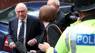 Stuart Hall arriving at Preston Crown Court in June