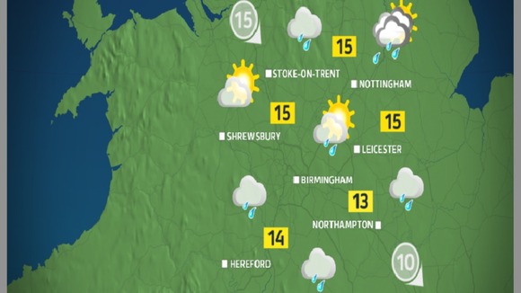 Monday afternoon will be generally cloudy and rainy on-and-off
