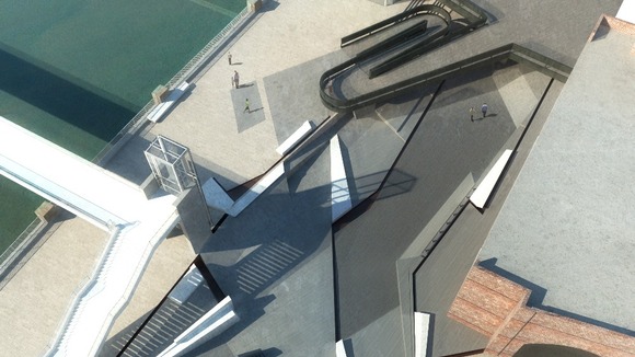 Aerial view of design option for at the Southbank Centre