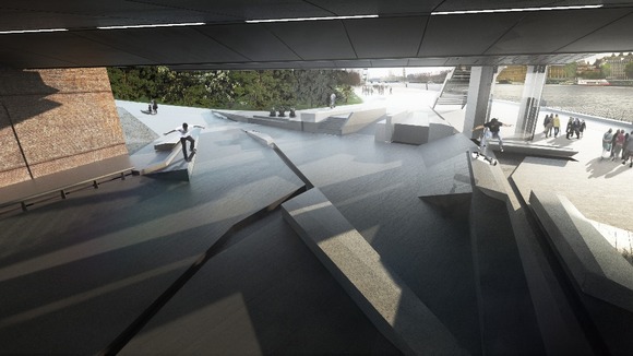 Computer generated image of the proposed skate site