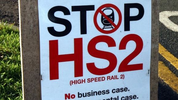 Poster as part of the campaign to stop the HS2 project