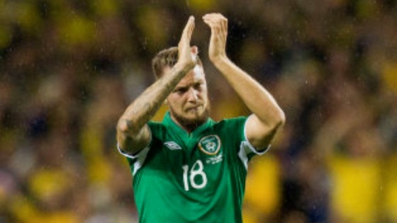 Norwich City's Anthony Pilkington made his debut for the Republic of Ireland in Friday's home defeat to Sweden